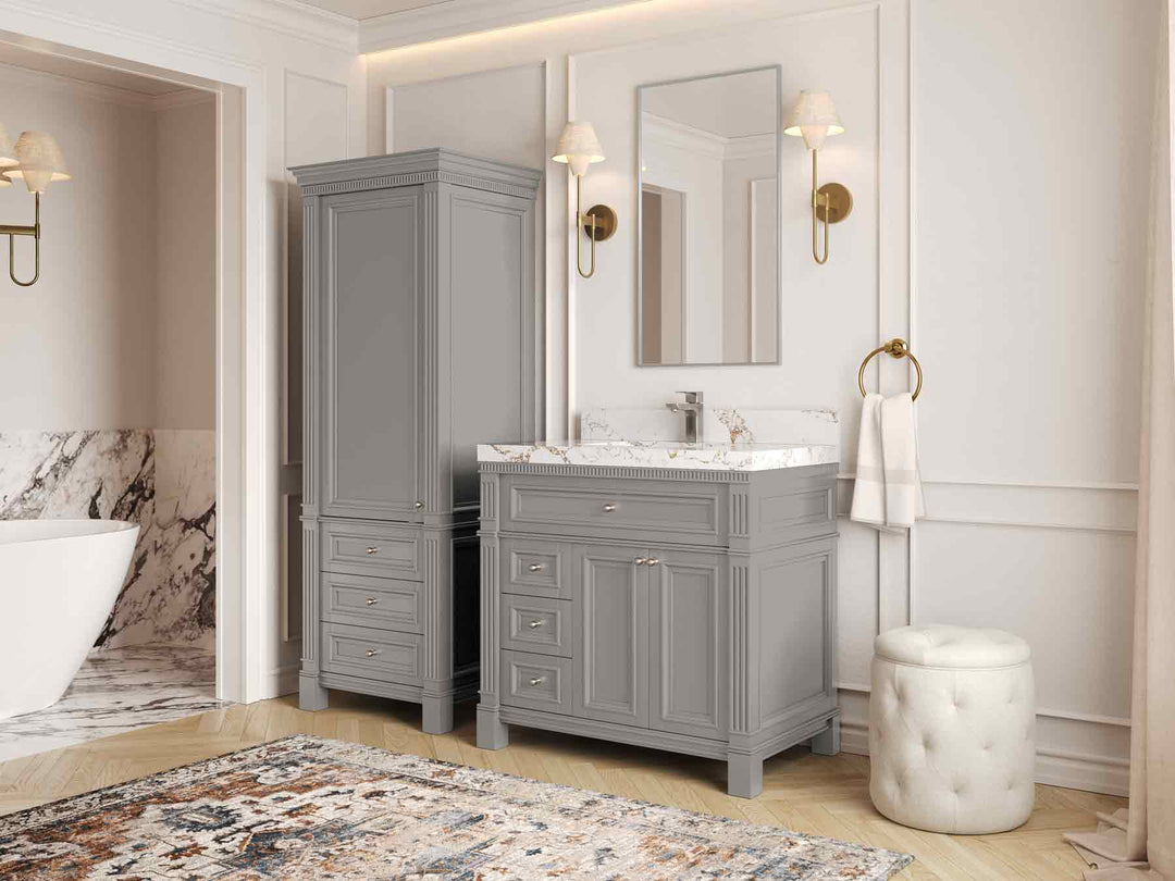 Paris 36 in. W x 22 in. D Center Sink Bathroom Vanity