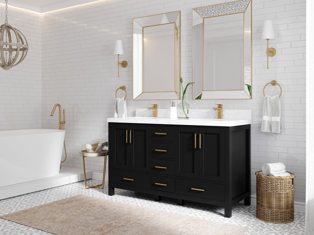 Malibu 60 in. W x 22 in. D Double Sink Bathroom Vanity