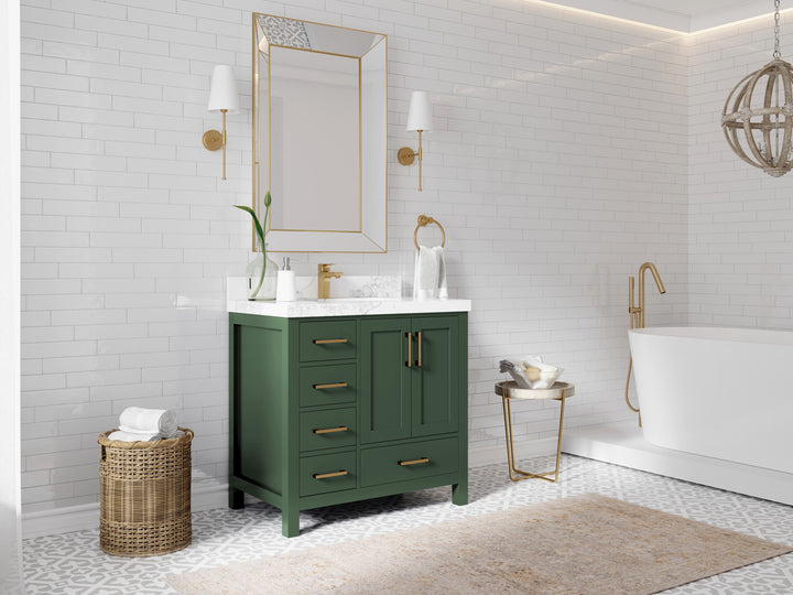 Malibu 36 in. W x 22 in. D Bathroom Vanity Center Sink 2 - photo 2