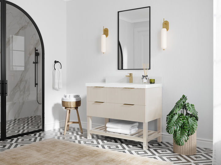 Catalina 42 in W x 22 in D Free Standing Reeded Single Sink Bathroom Vanity - photo 2