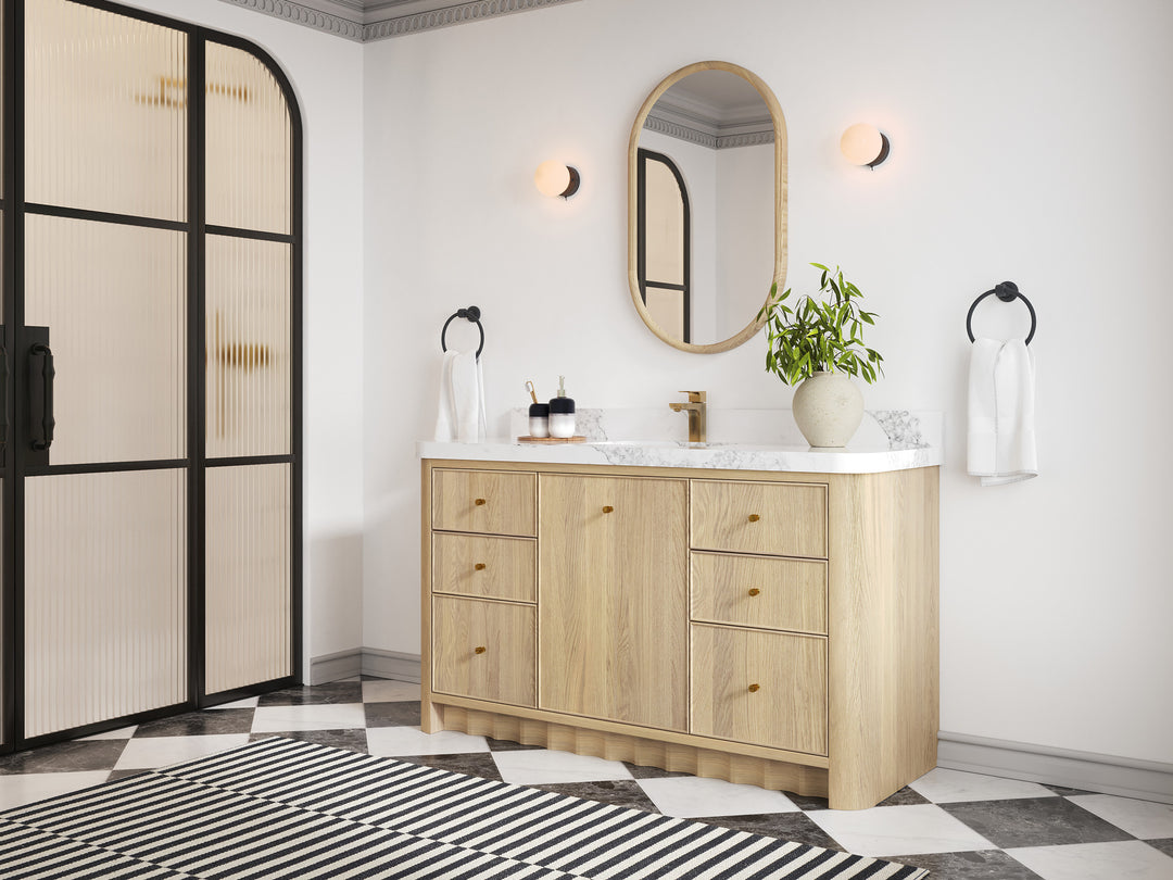 Orlando Oak 60 in. W x 22 in. D Single Sink Bathroom Vanity