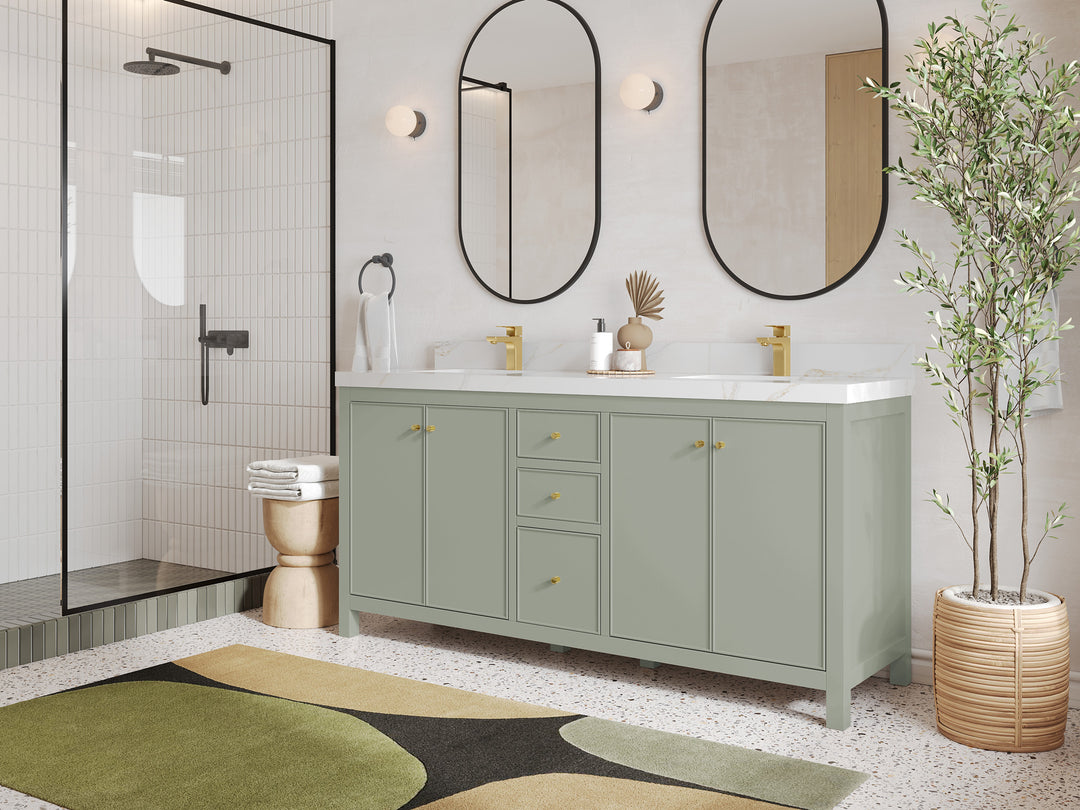 Chicago 72 in. W x 22 in. D Double Sink Bathroom Vanity