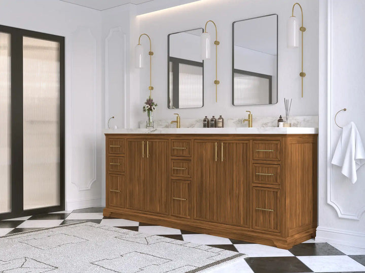 Alys Teak Wood 84 in. W x 22 in. D Double Sink Bathroom Vanity - photo 2