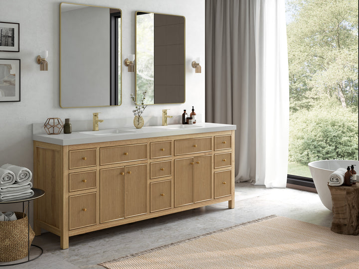 Sonoma Teak Wood 84 in. W x 22 in. D Double Sink Bathroom Vanity - photo 2