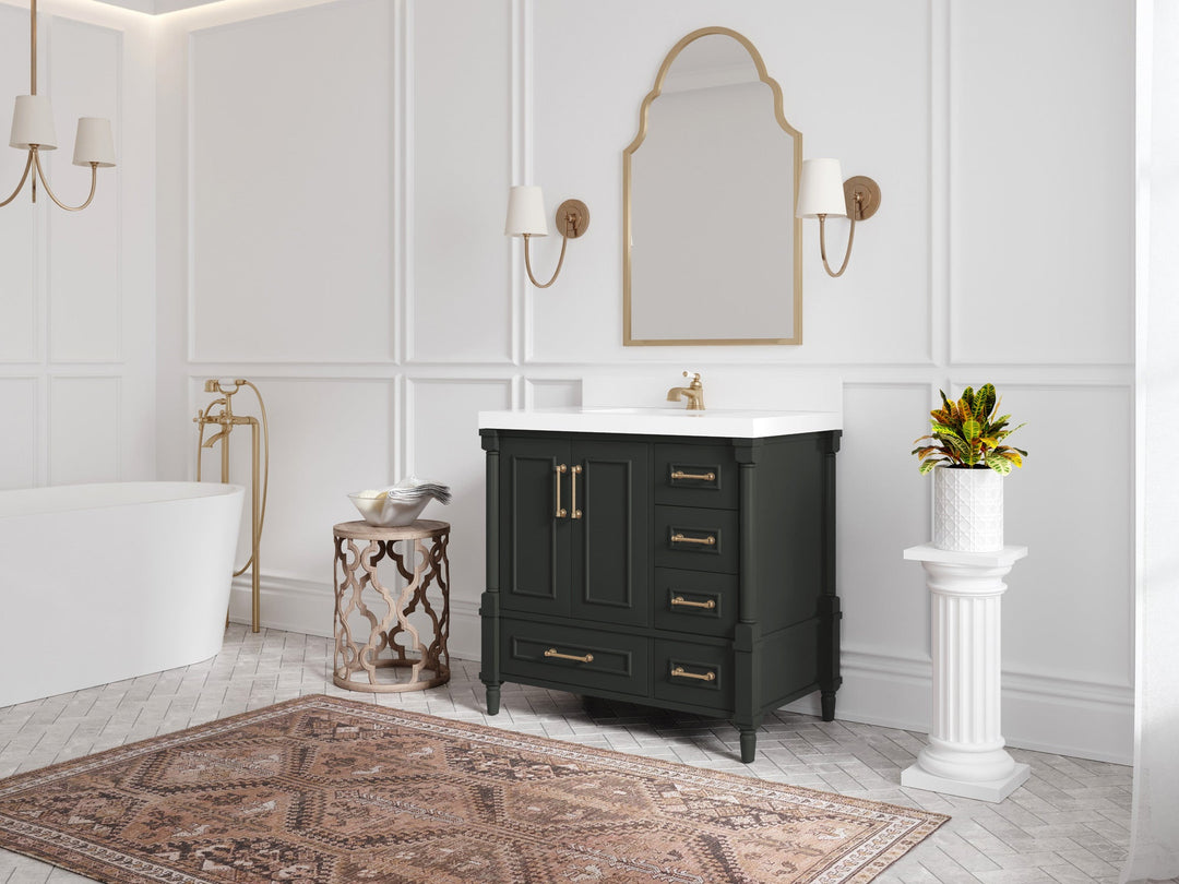 Aberdeen 36 in. W x 22 in. D Left Offset Sink Bathroom Vanity