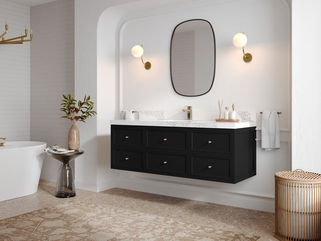 Roswell Floating 60 in. W x 22 in. D Single Sink Bathroom Vanity
