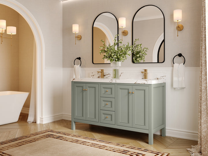 Nashville 60 in. W x 22 in. D Double Sink Bathroom Vanity - photo 2
