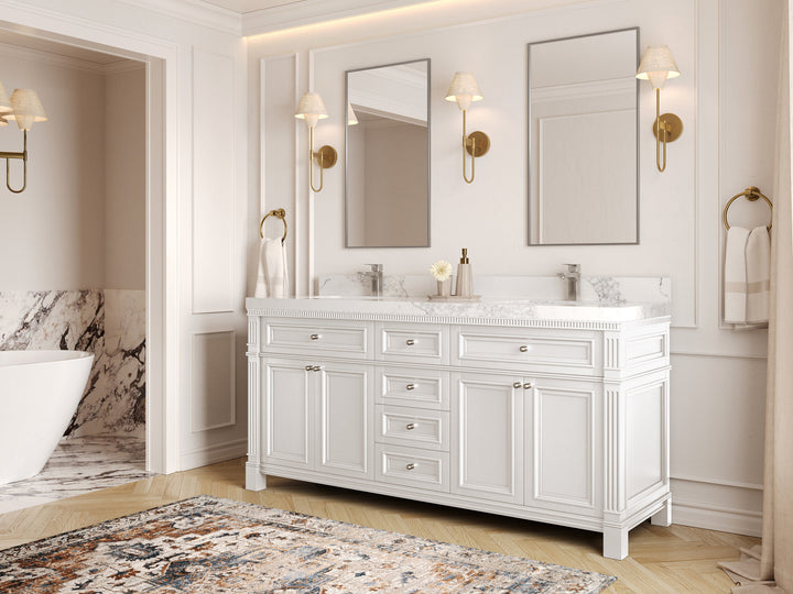 Paris 72 in. W x 22 in. D Double Sink Bathroom Vanity - photo 2