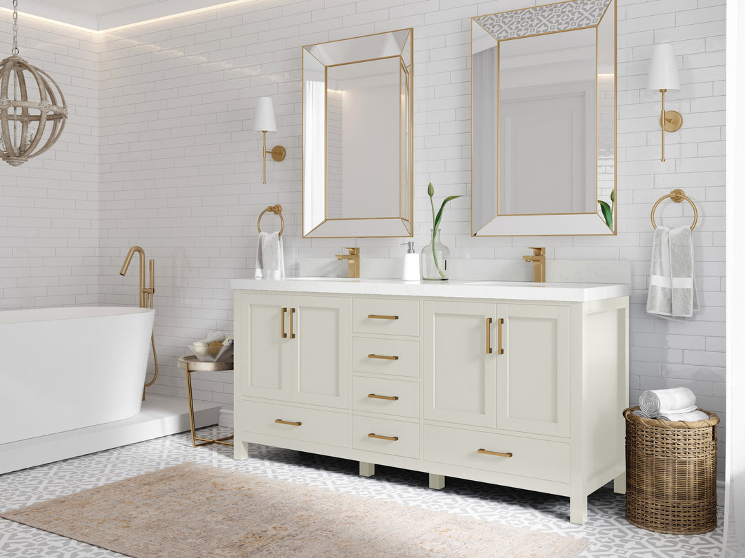 Malibu 72 in. W x 22 in. D Double Sink Bathroom Vanity