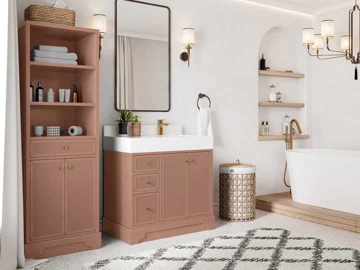Manhattan 36 in. W x 22 in. D Right Offset Sink Bathroom Vanity - photo 2