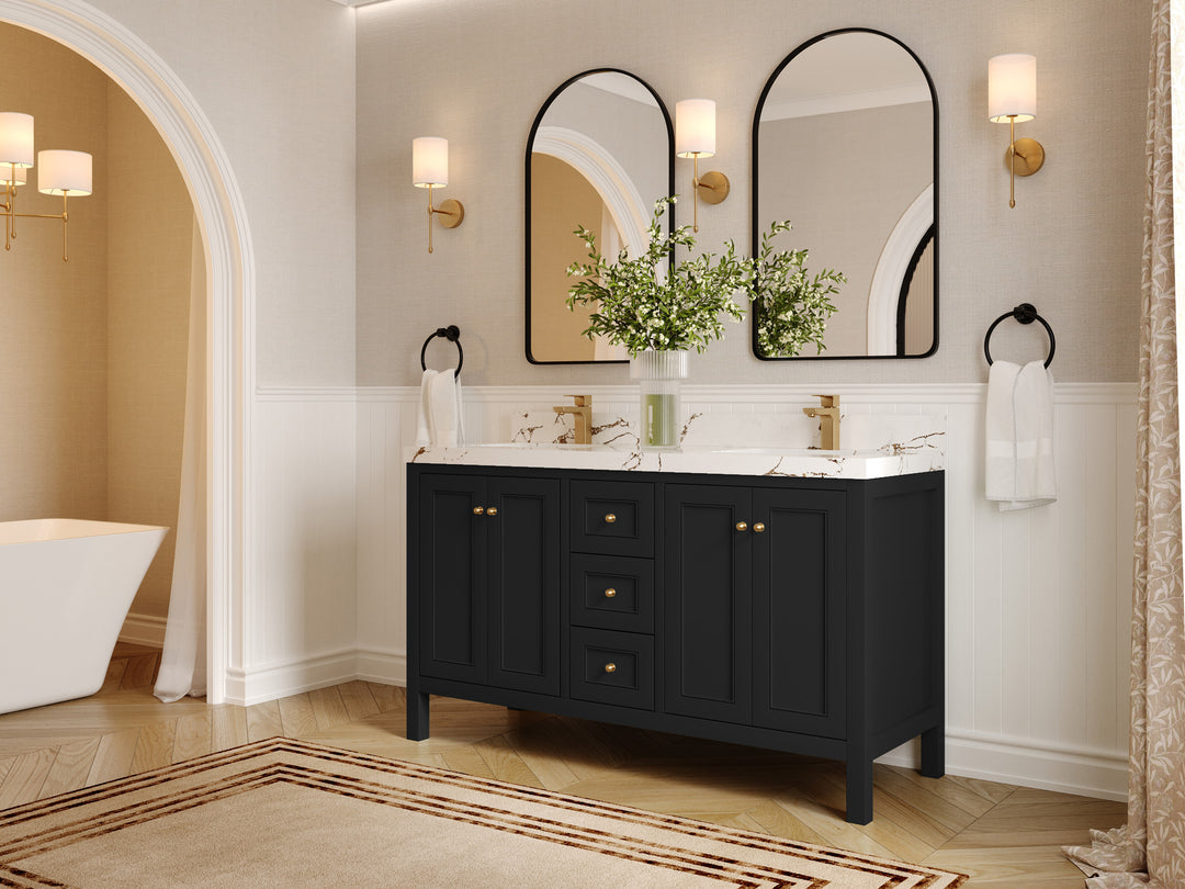 Nashville 60 in. W x 22 in. D Double Sink Bathroom Vanity