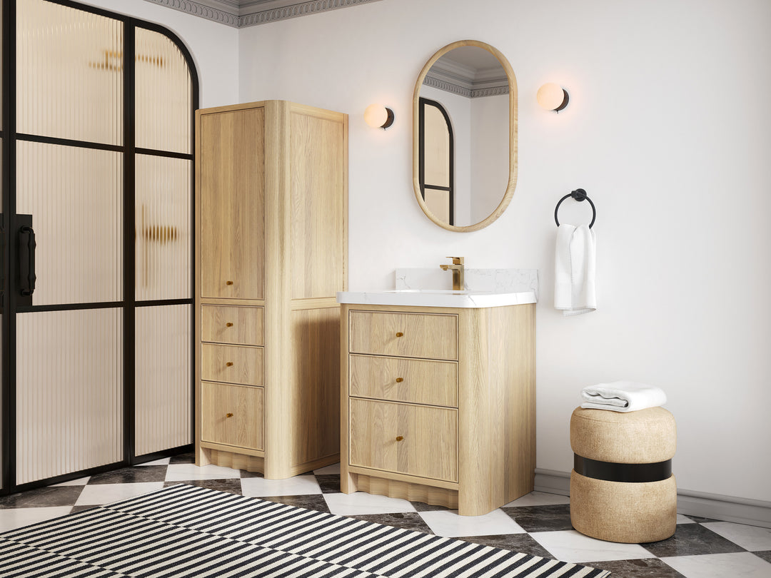 Orlando Oak 30 in. W x 22 in. D Single Sink Bathroom Vanity