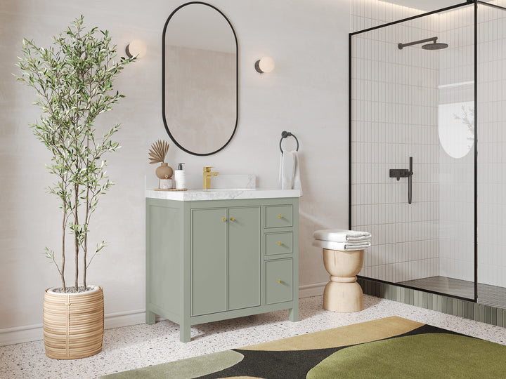 Chicago 36 in. W x 22 in. D Center Sink Bathroom Vanity - photo 2
