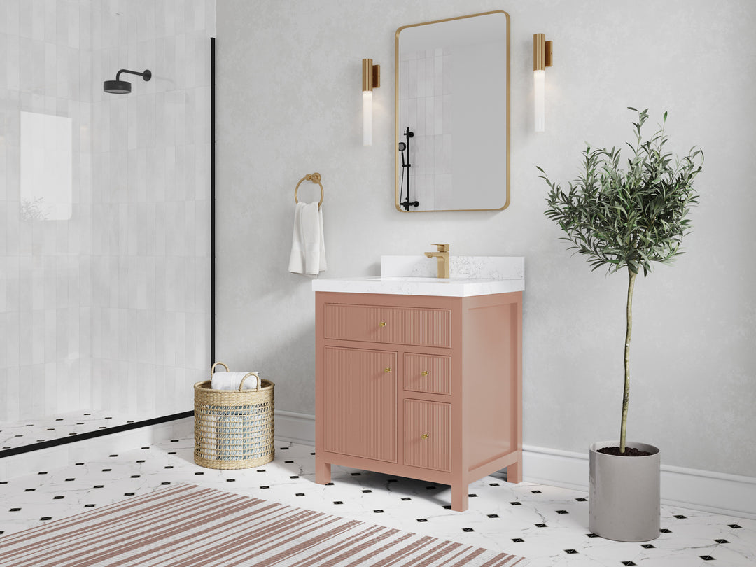 Sonoma 30 in W x 22 in D Free Standing Reeded Single Sink Bathroom Vanity