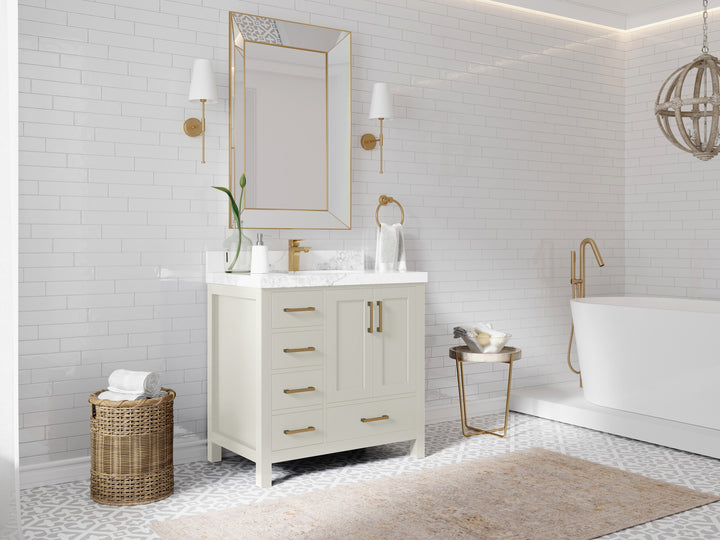 Malibu 36 in. W x 22 in. D Bathroom Vanity Center Sink 2 - photo 2