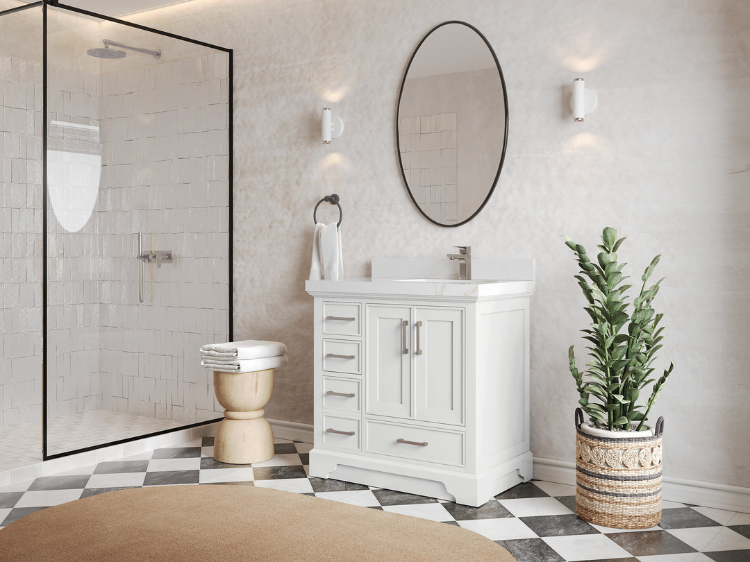 Charlotte 36 in. W x 22 in. D Right Offset Sink Bathroom Vanity