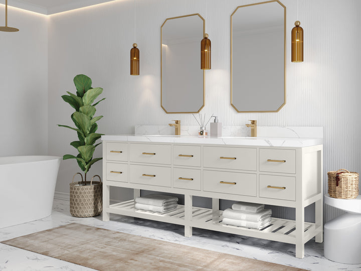 Parker 84 in. W x 22 in. D Double Sink Bathroom Vanity - photo 2