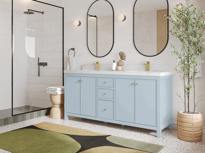 Chicago 72 in. W x 22 in. D Double Sink Bathroom Vanity - photo 2
