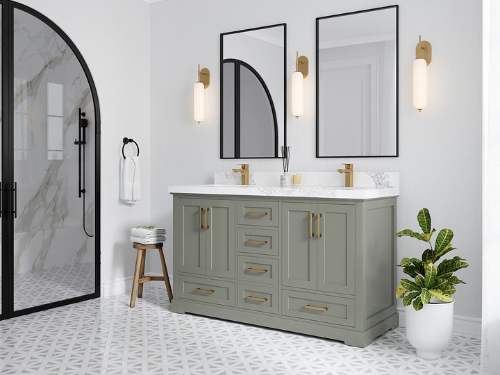 Boston 60 in. W x 22 in. D Double Sink Bathroom Vanity - photo 2
