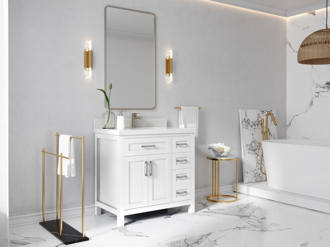 Cambridge 36 in. W x 22 in. D Left Offset Sink Bathroom Vanity