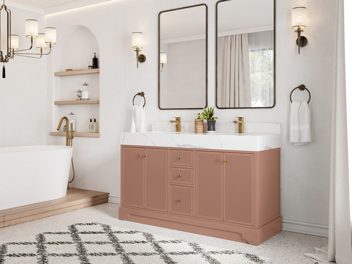Manhattan 60 in. W x 22 in. D Double Sink Bathroom Vanity - photo 2