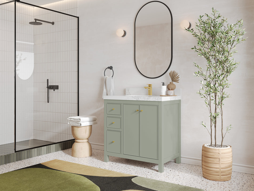 Chicago 36 in. W x 22 in. D Center Sink Bathroom Vanity