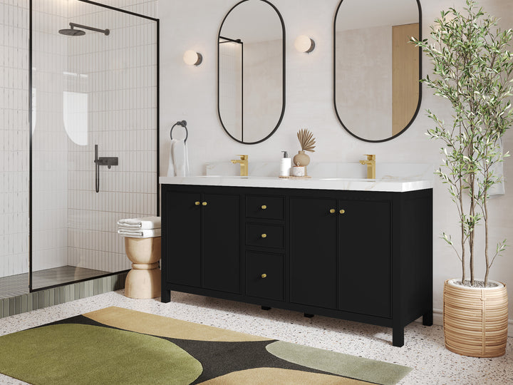 Chicago 72 in. W x 22 in. D Double Sink Bathroom Vanity - photo 2