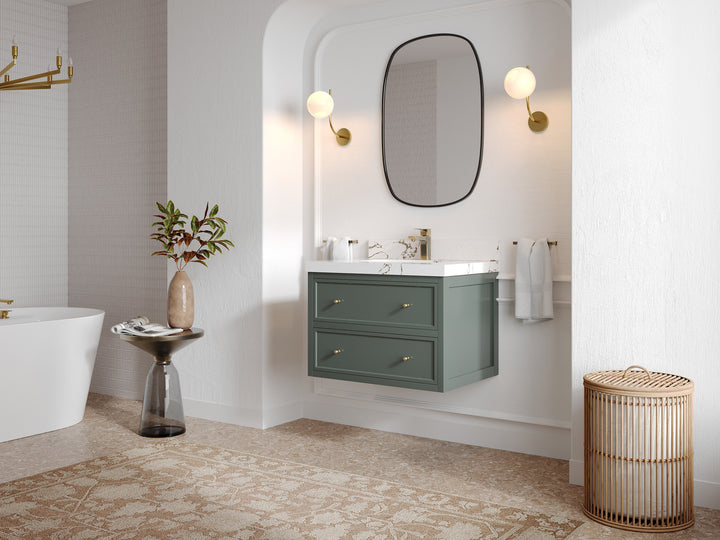 Roswell Floating 30 in. W x 22 in. D Single Sink Bathroom Vanity - photo 2