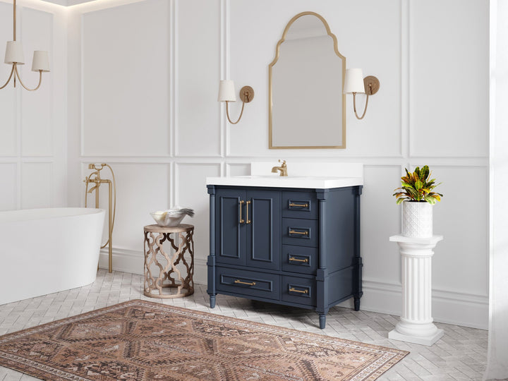 Aberdeen 36 in. W x 22 in. D Left Offset Sink Bathroom Vanity - photo 2