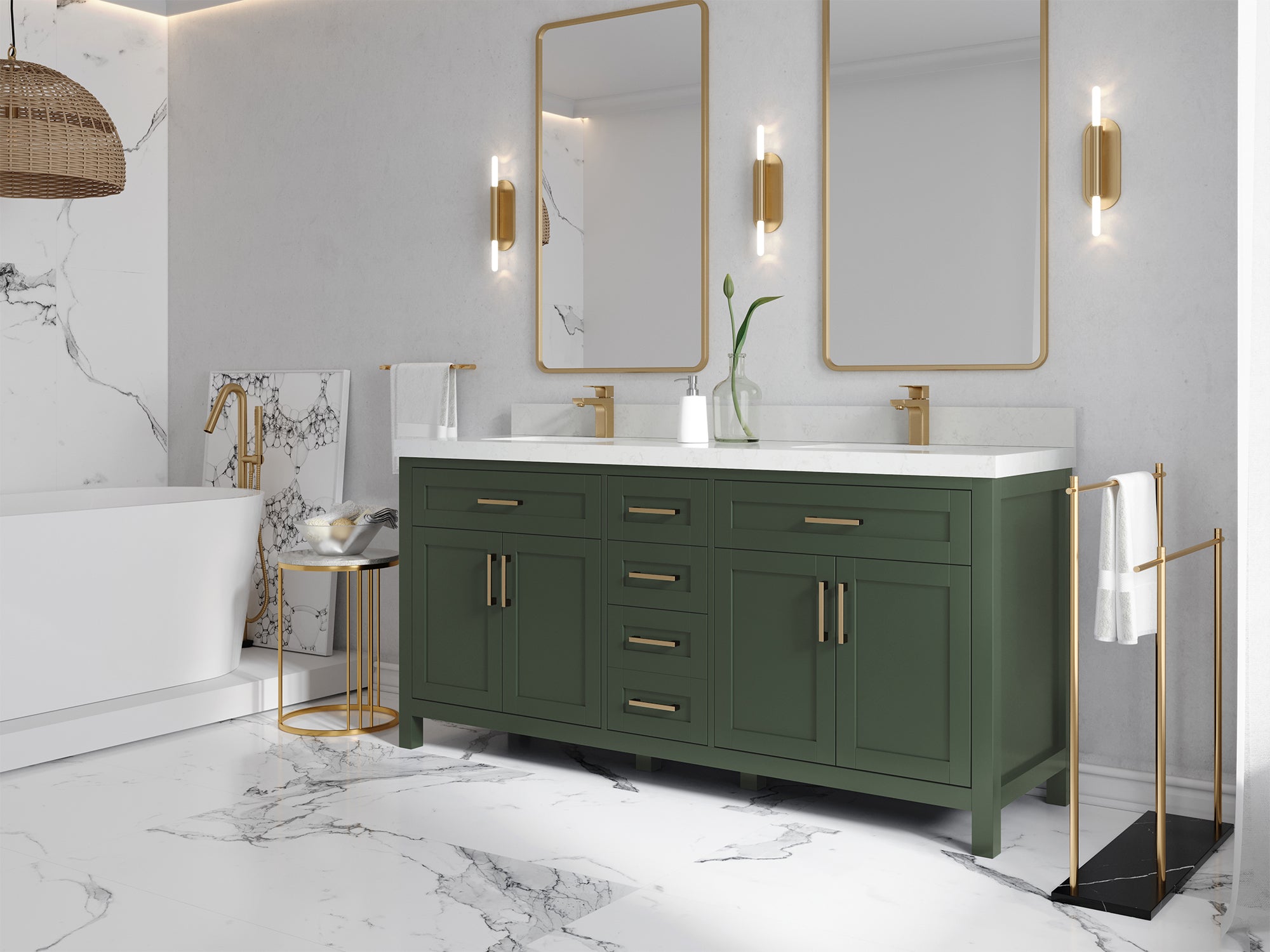 Cambridge 72 in. W x 22 in. D Double Sink Bathroom Vanity