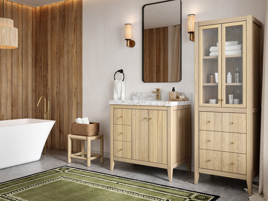 Atlanta White Oak 36" W x 22" D Center Sink Vanity for Elegant Bathrooms