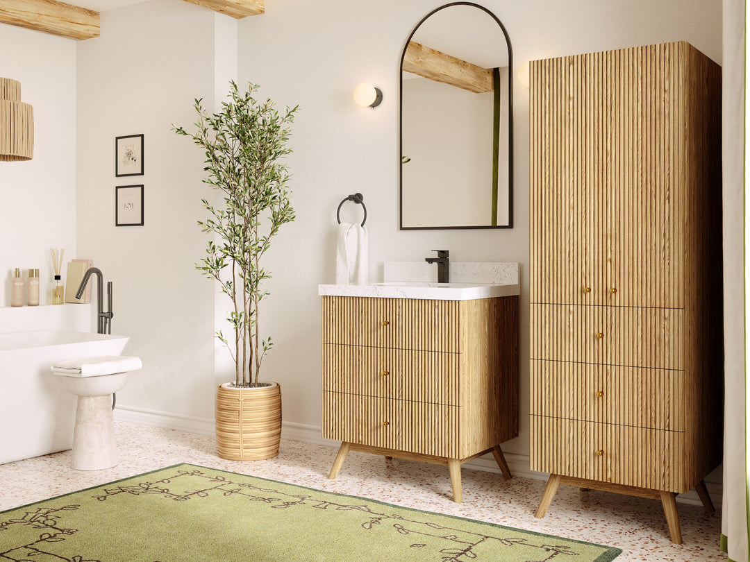 Pasadena White Oak 30 in. W x 22 in. D Single Sink Bathroom Vanity