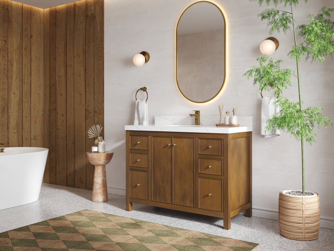 Chicago Teak 48 in. W x 22 in. D Single Sink Bathroom Vanity