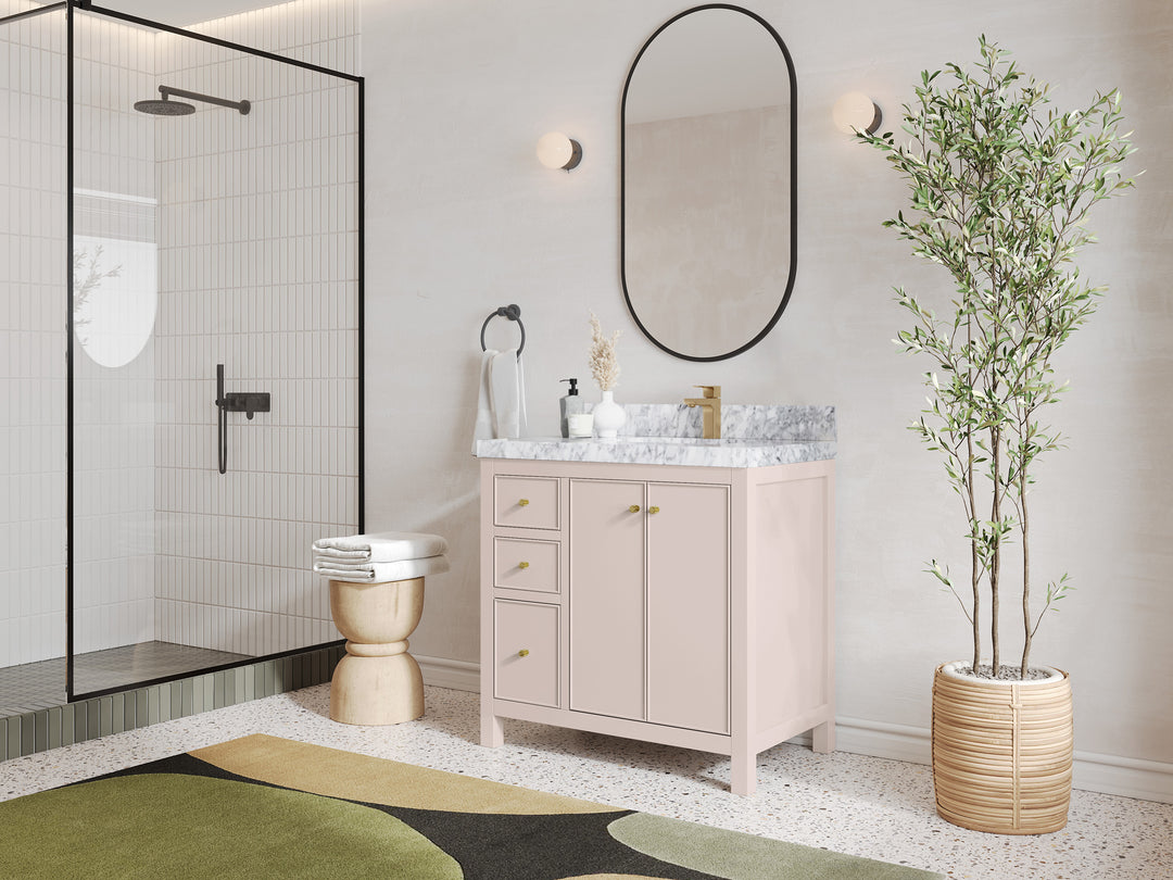 Chicago 36 in. W x 22 in. D Right Offset Sink Bathroom Vanity