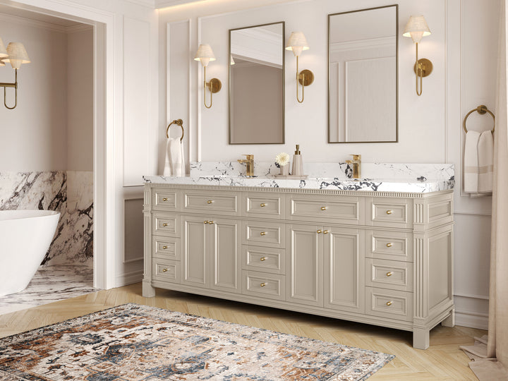 Paris 84 in. W x 22 in. D Double Sink Bathroom Vanity - photo 2
