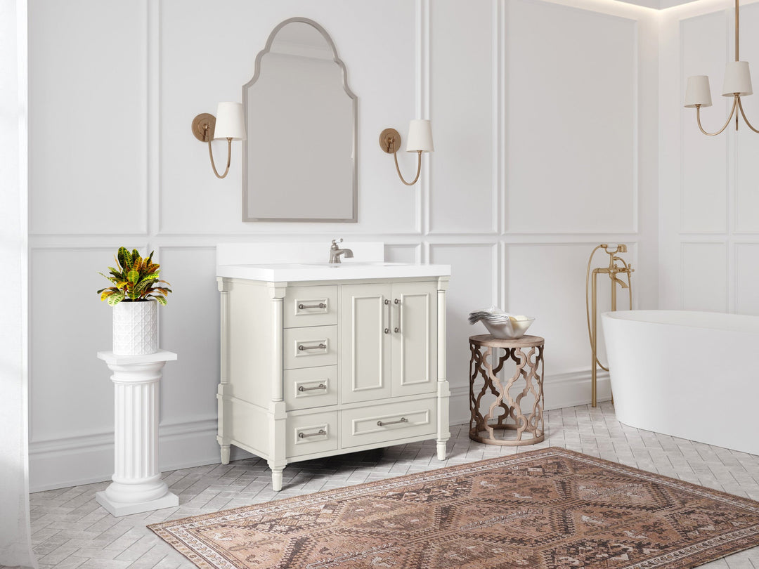Aberdeen 36 in. W x 22 in. D Right Offset Sink Bathroom Vanity