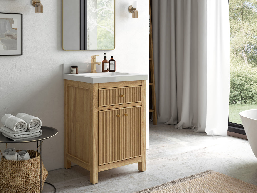 Sonoma Teak Wood 24 in. W x 22 in. D Single Sink Bathroom Vanity
