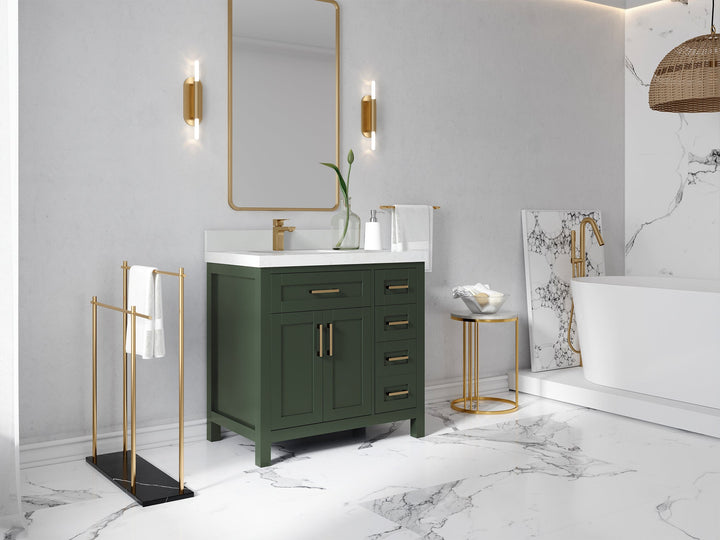 Cambridge 36 in. W x 22 in. D Left Offset Sink Bathroom Vanity - photo 2