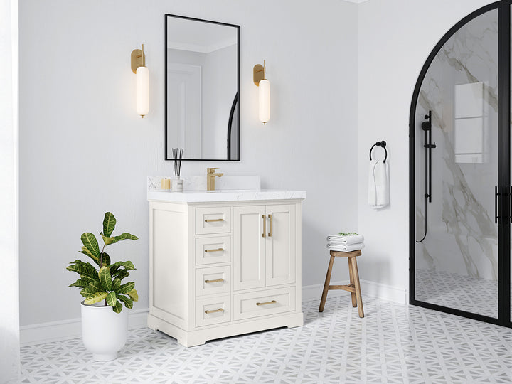 Boston 36" W x 22" D Center Sink Vanity for Modern Bathroom Spaces - photo 2