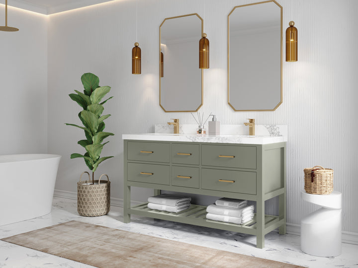 Parker 60 in. W x 22 in. D Double Sink Bathroom Vanity - photo 2