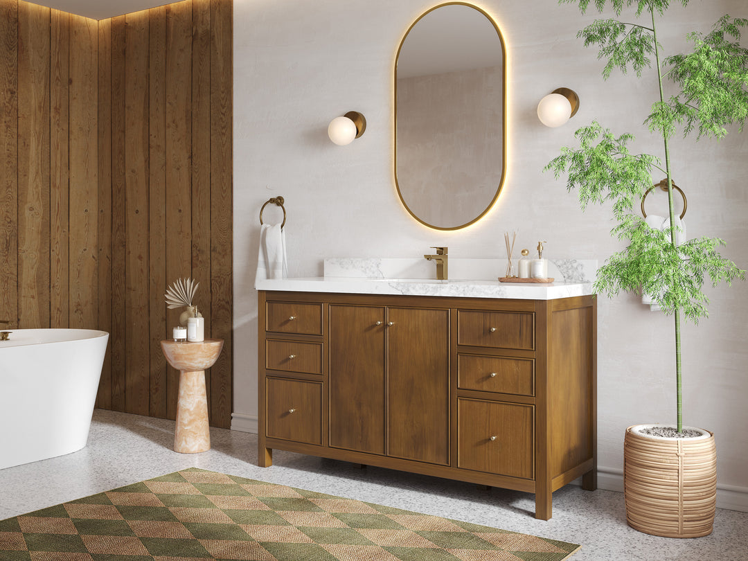 Chicago Teak 60 in. W x 22 in. D Single Sink Bathroom Vanity
