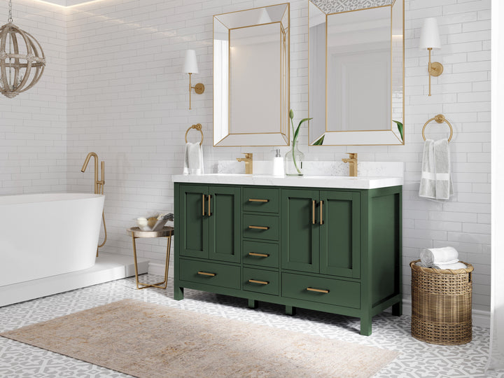 Malibu 60 in. W x 22 in. D Double Sink Bathroom Vanity - photo 2
