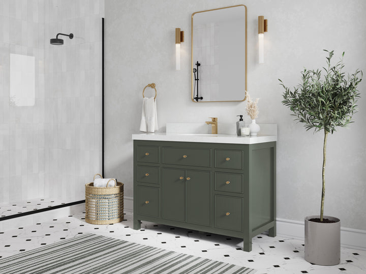 Sonoma 48 in W x 22 in D Free Standing Reeded Single Sink Bathroom Vanity - photo 2