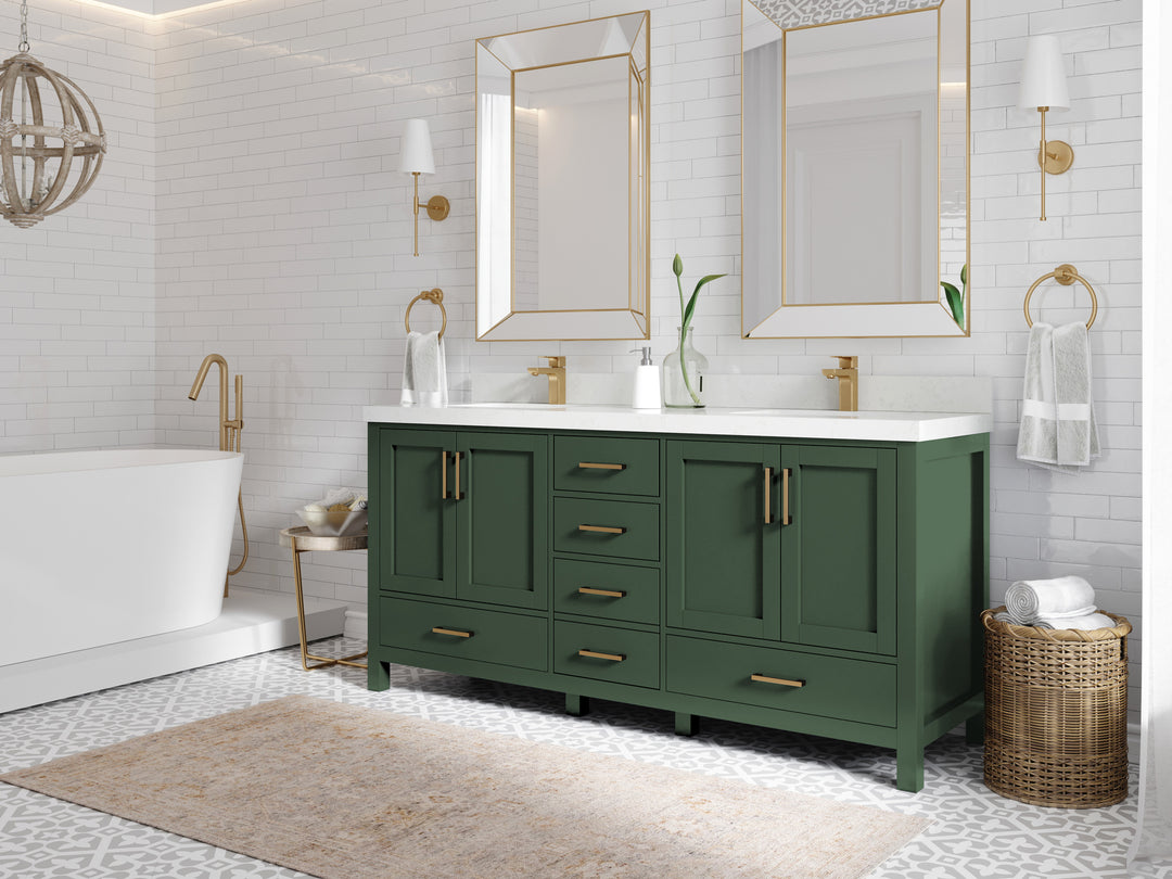 Malibu 72 in. W x 22 in. D Double Sink Bathroom Vanity