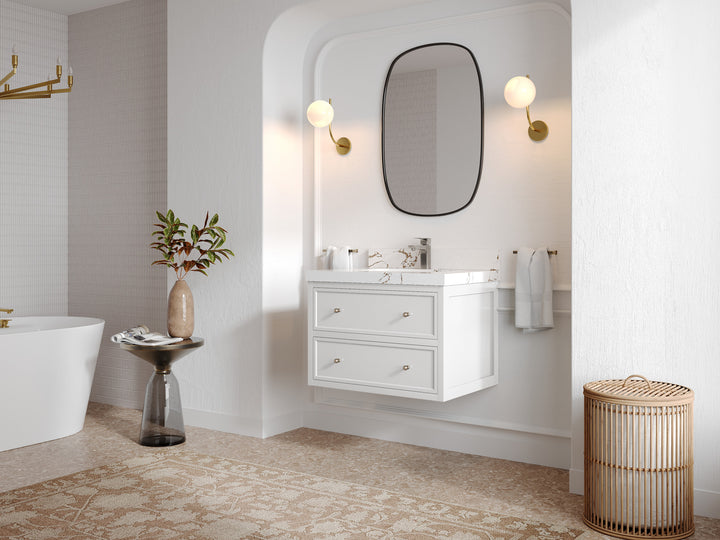 Roswell Floating 30 in. W x 22 in. D Single Sink Bathroom Vanity - photo 2