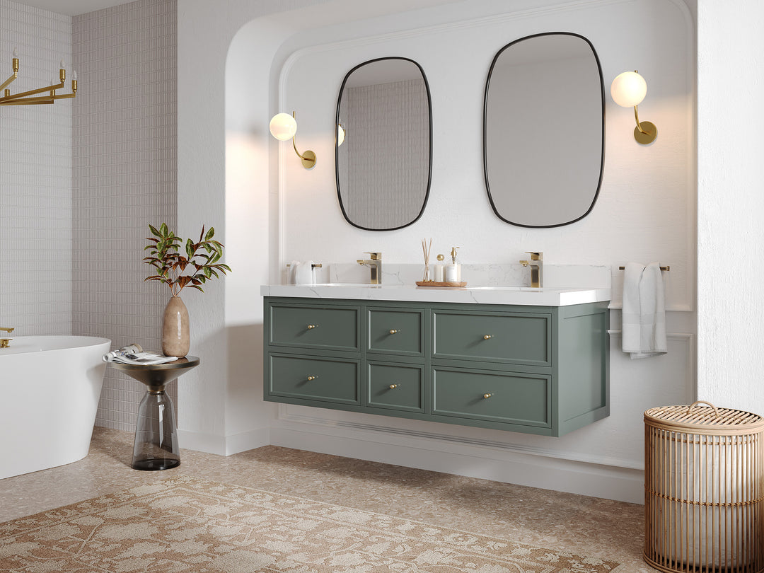 Roswell Floating 60 in. W x 22 in. D Double Sink Bathroom Vanity