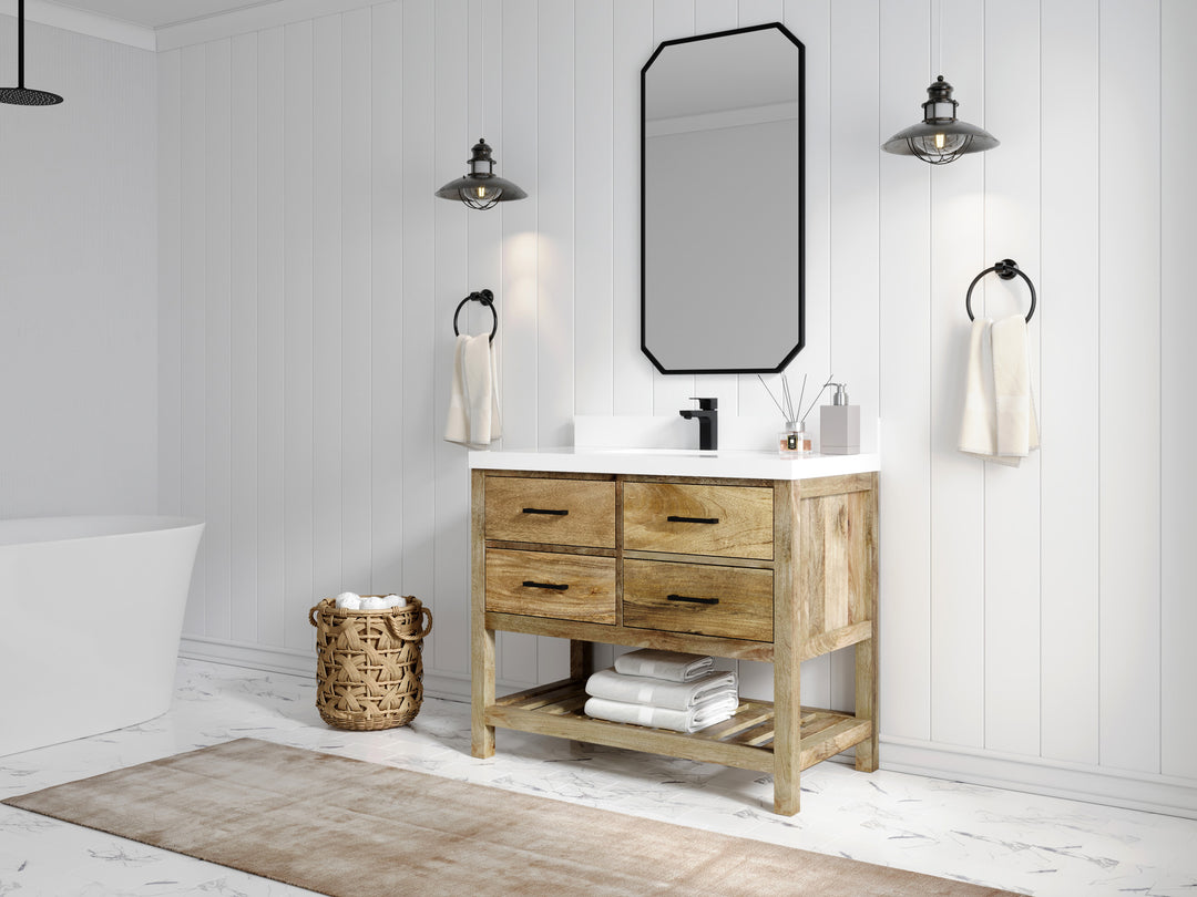 Parker Mango Wood 42 in. W x 22 in. D Single Sink Bathroom Vanity