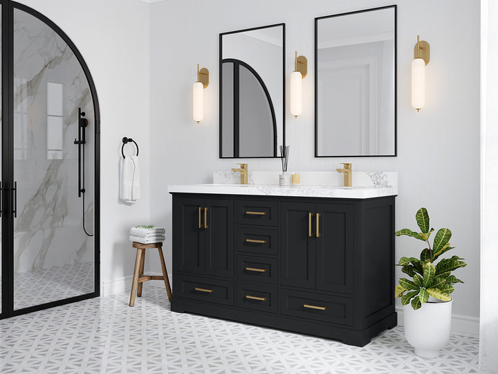 Boston 60 in. W x 22 in. D Double Sink Bathroom Vanity - photo 2