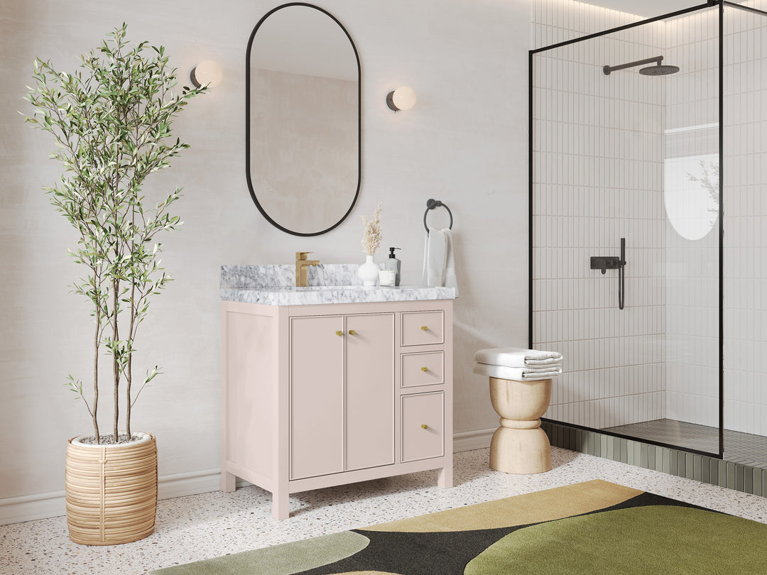 Chicago 36 in. W x 22 in. D Left Offset Sink Bathroom Vanity