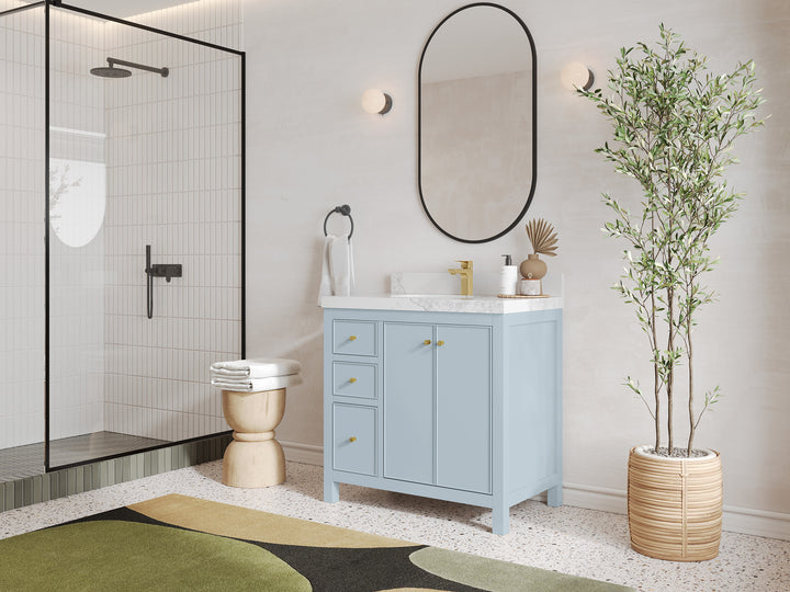 Chicago 36 in. W x 22 in. D Center Sink Bathroom Vanity - photo 2